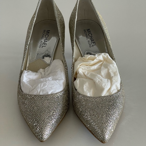 **SOLD** Brand New Michael Kors Silver Heels - Picture 5 of 6
